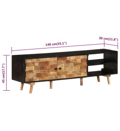 Meuble TV 140x30x45 cm Bois de manguier brut et d'acacia massif