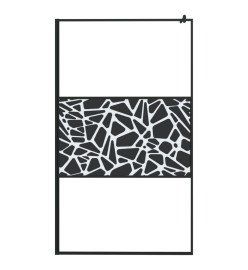 Paroi de douche avec étagère Noir 115x195cm Verre ESG&Aluminium