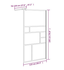 Paroi de douche 115x195 cm ESG Verre Blanc