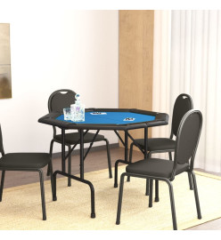 Table de poker pliable 8 joueurs Bleu 108x108x75 cm