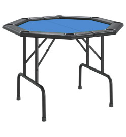 Table de poker pliable 8 joueurs Bleu 108x108x75 cm