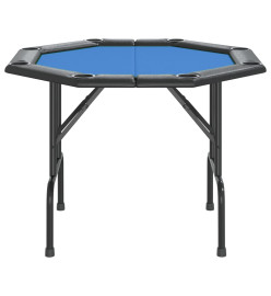 Table de poker pliable 8 joueurs Bleu 108x108x75 cm