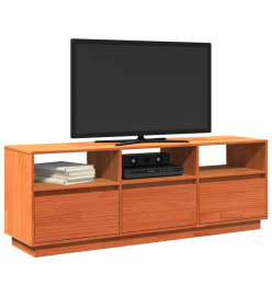 Meuble TV cire marron 140x37x50 cm bois pin massif