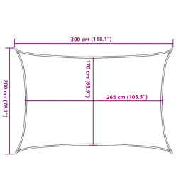 Voile d'ombrage sable 3x2 m 100 % polyester oxford