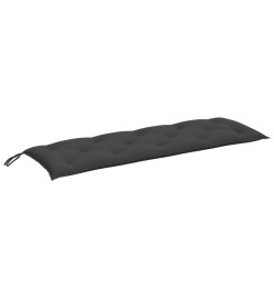 Coussin de banc de jardin anthracite mélangé 150x50x7 cm tissu