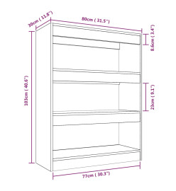 Bibliothèque/Cloison Blanc 80x30x103 cm Bois d'ingénierie