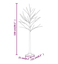 Bouleau blanc à LED 72 LED Blanc chaud 150 cm