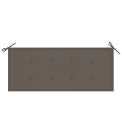Banc Batavia avec coussin taupe 120 cm Bois de teck massif