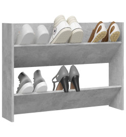 Armoire à chaussures murale Gris béton 80x18x60 cm Aggloméré