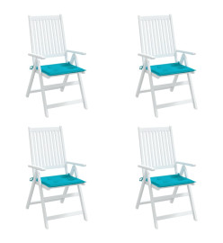 Coussins de chaise de jardin lot de 4 turquoise 40x40x3cm tissu