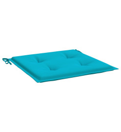 Coussins de chaise de jardin lot de 4 turquoise 40x40x3cm tissu