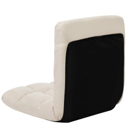 Chaise pliable de sol Crème Microfibre
