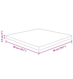 Dessus de table carré 50x50x2,5 cm Bois chêne massif non traité