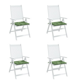 Coussins de chaise lot de 4 motif de feuilles 40x40x3 cm tissu