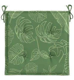 Coussins de chaise lot de 4 motif de feuilles 40x40x3 cm tissu