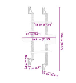 Arbre à chat mural avec griffoir gris foncé 180 cm