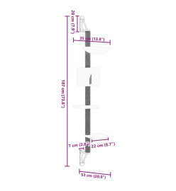 Arbre à chat mural avec griffoir crème 187 cm
