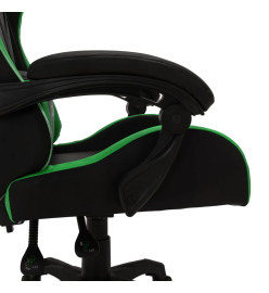 Fauteuil de jeux vidéo avec LED RVB Vert et noir Similicuir