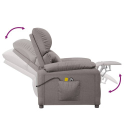 Fauteuil électrique de massage Taupe Tissu