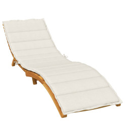 Coussin de chaise longue crème mélangé 200x50x4 cm tissu