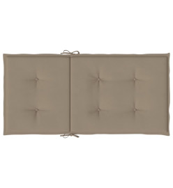 Coussins de chaise de jardin à dossier bas lot de 2 taupe