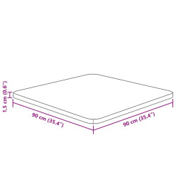 Dessus de table carré 90x90x1,5 cm Bois chêne massif non traité