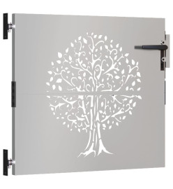 Portail de jardin 85x75 cm acier corten conception d'arbre