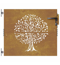 Portail de jardin 85x75 cm acier corten conception d'arbre