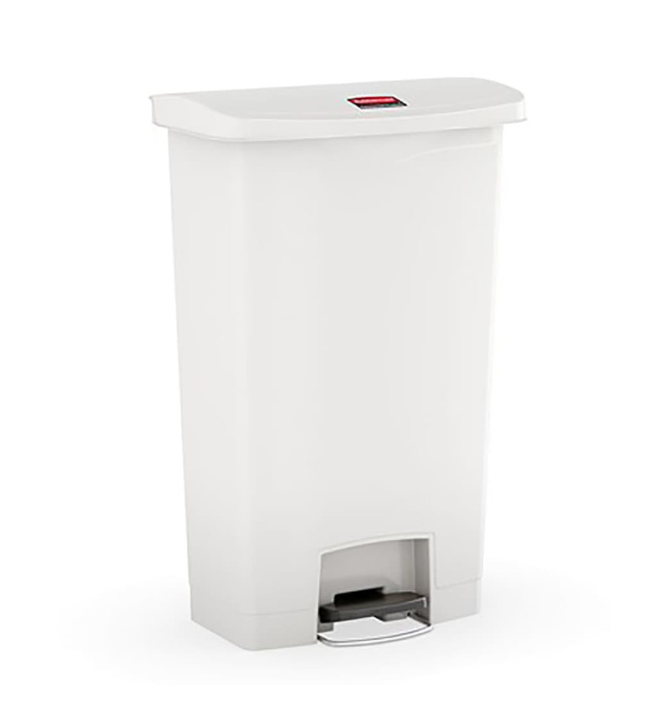 Rubbermaid Poubelle à pédale Slim Jim 50 L Blanc