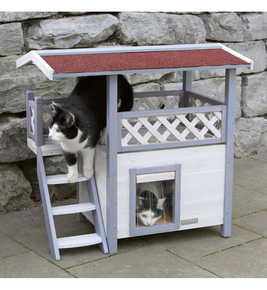 Kerbl Maison pour chats Lodge Ontario 77x50x73 cm Gris clair