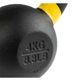 Wonder Core Kettlebell de force revêtu 4 kg Noir et jaune