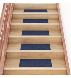 Tapis d'escalier autocollants Rectangulaire 15 pcs 60x25cm Bleu