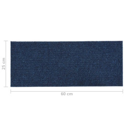 Tapis d'escalier autocollants Rectangulaire 15 pcs 60x25cm Bleu