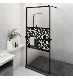 Paroi de douche avec étagère Noir 90x195 cm Verre ESG&Aluminium