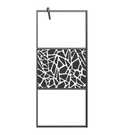 Paroi de douche avec étagère Noir 90x195 cm Verre ESG&Aluminium