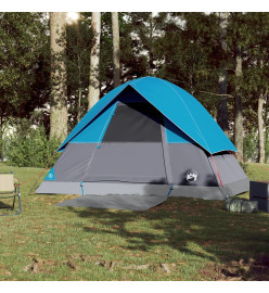 Tente de camping à dôme 3 personnes bleu imperméable