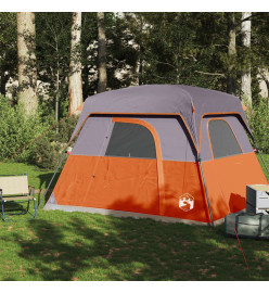 Tente de camping de cabine 4 personnes orange imperméable