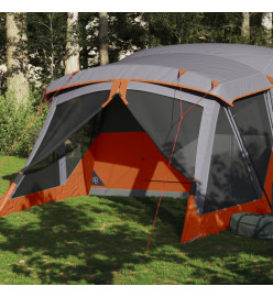 Tente de camping avec porche 4 personnes orange imperméable