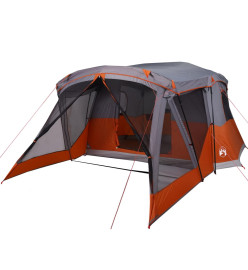 Tente de camping avec porche 4 personnes orange imperméable