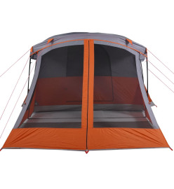 Tente de camping avec porche 4 personnes orange imperméable