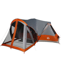 Tente familiale tipi 8 personnes gris et orange imperméable