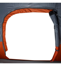 Tente de camping à dôme 4 personnes gris et orange imperméable