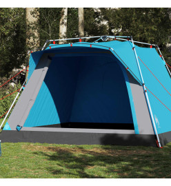 Tente de camping cabine 4 personnes bleu libération rapide