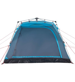 Tente de camping cabine 4 personnes bleu libération rapide