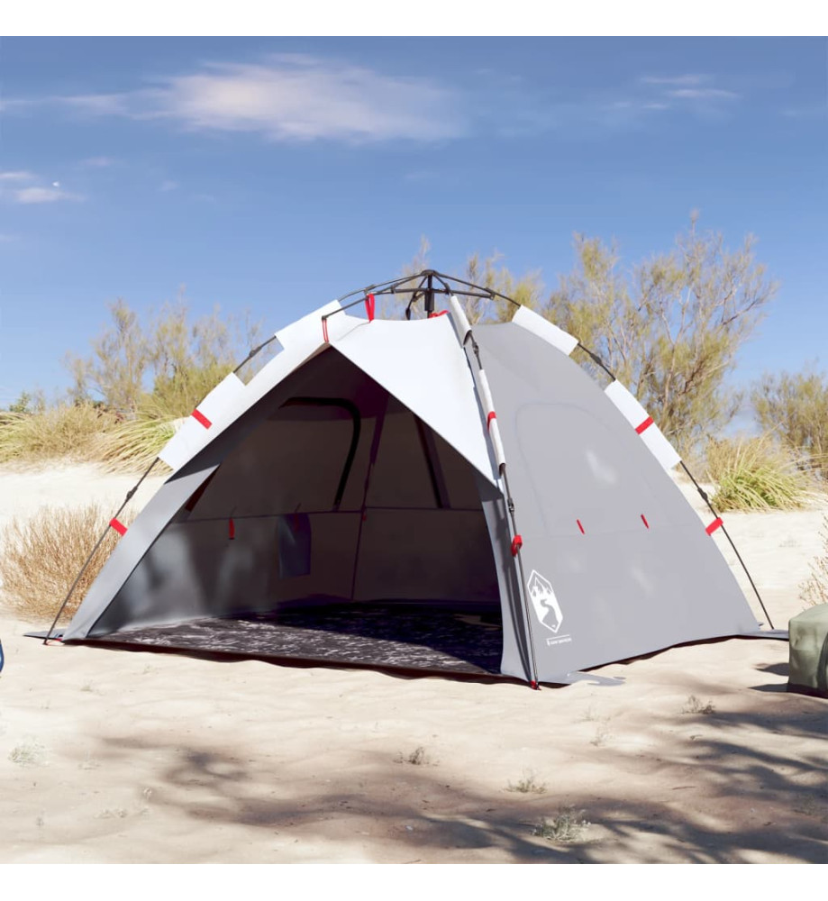 Tente de plage 3 personnes gris libération rapide imperméable