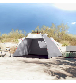 Tente de plage 2 personnes gris libération rapide imperméable