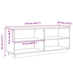 Armoire à chaussures cire marron 110x34x45 cm bois pin massif