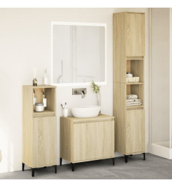 Ensemble de meubles de salle de bain 3 pcs chêne sonoma