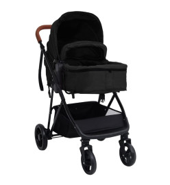 Poussette pour bébé 3-en-1 Anthracite et noir Acier