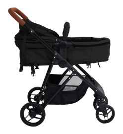 Poussette pour bébé 3-en-1 Anthracite et noir Acier